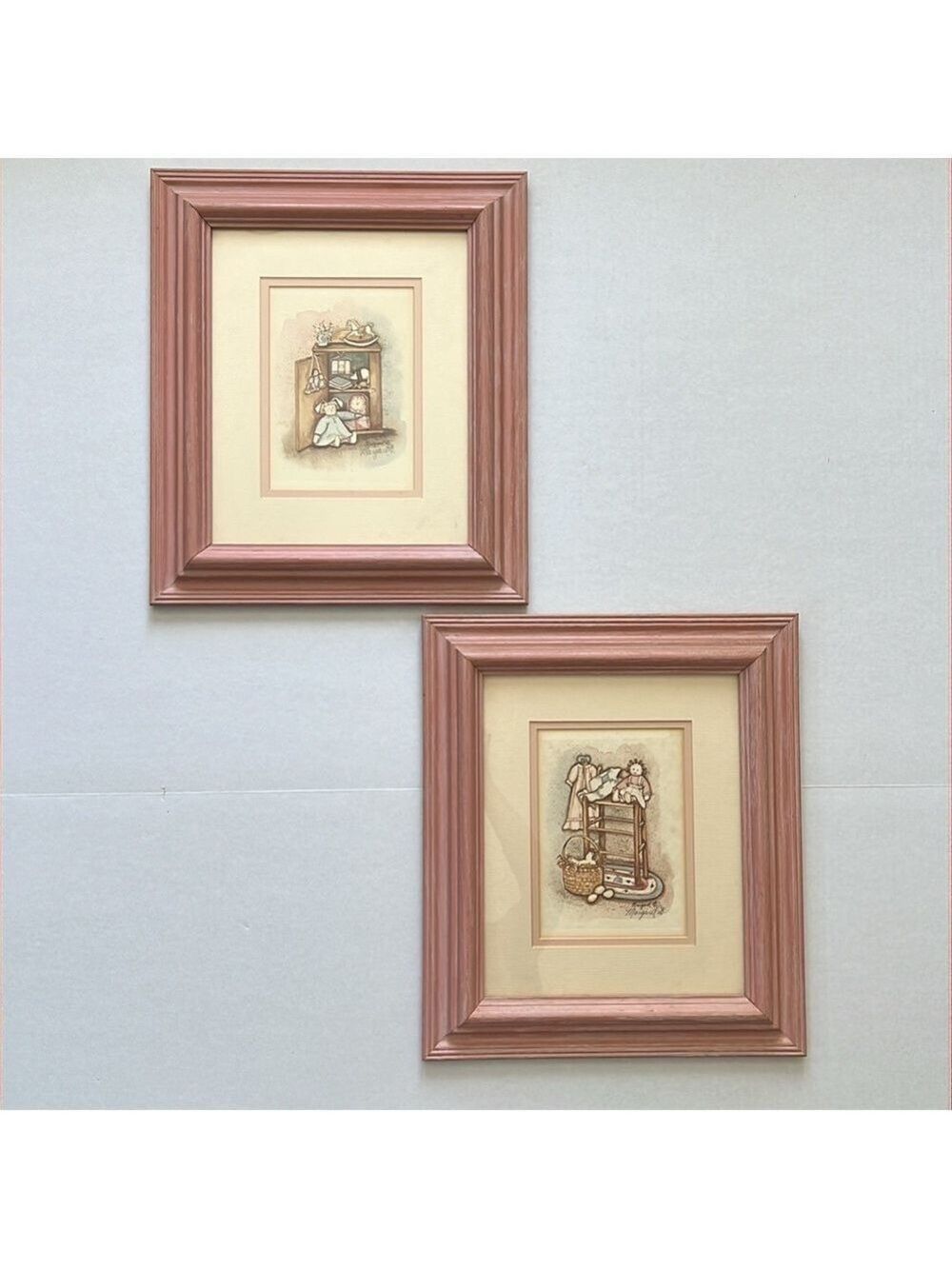 Wall Art Girl Nursery Room Decor Framed Prints Matted Country Style Wall Hanging